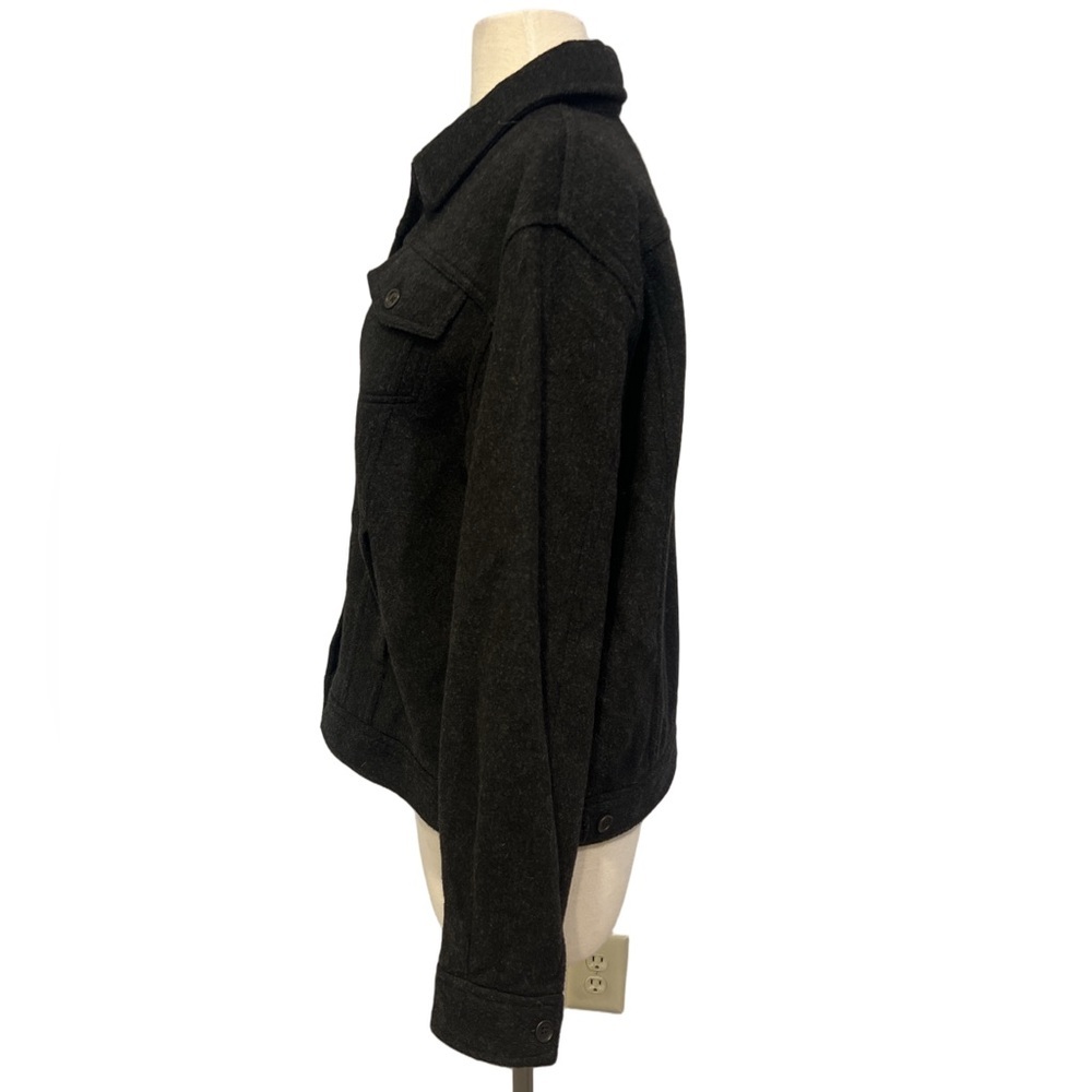 Lands' End Women's Charcoal Wool Blend Jean Style Jacket - Picture 4 of 9